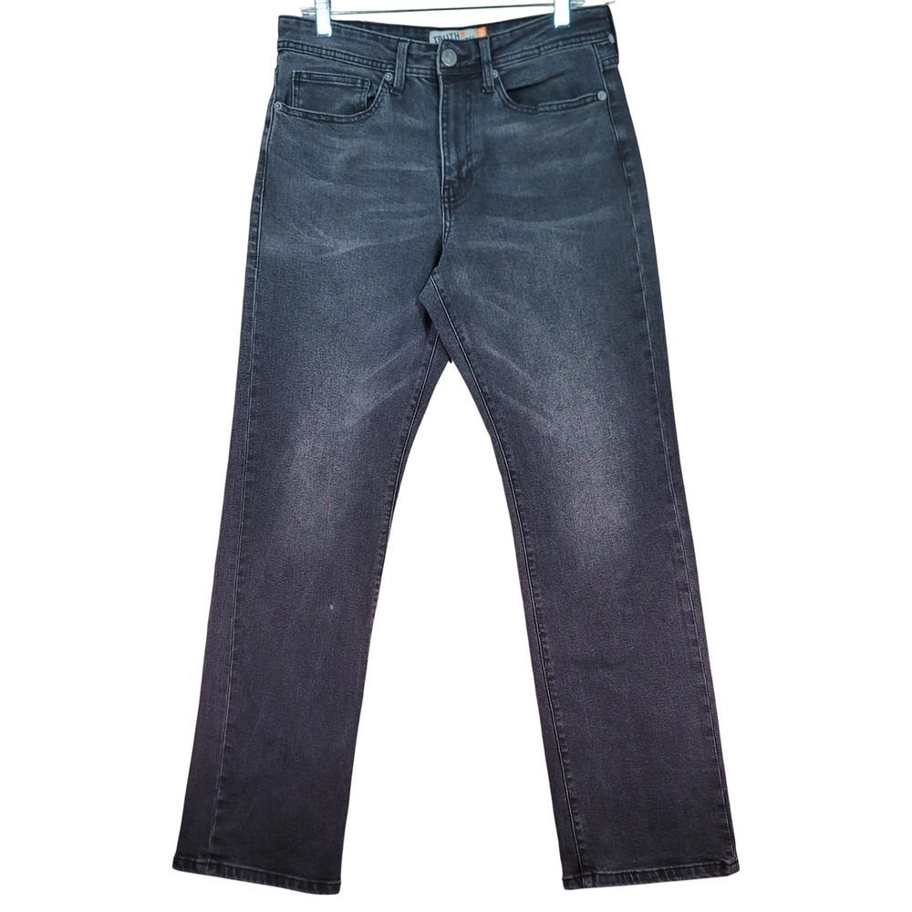 Truth + Triumph Straight Jeans Mens 31x31.5 Black Denim Stretch